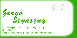 gergo styaszny business card